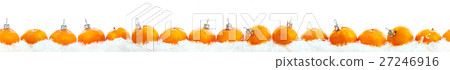 New Year Tangerines Row Line Isolated White 27246916