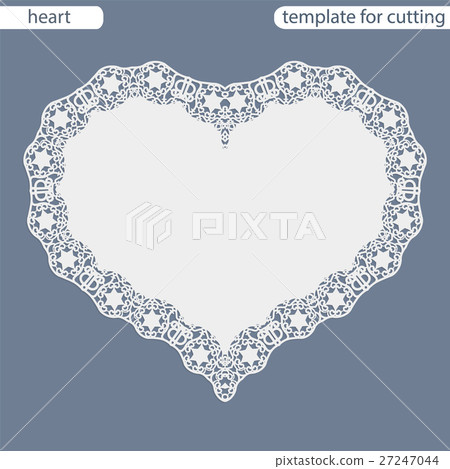 Greeting card heart, paper doily under the cake 27247044