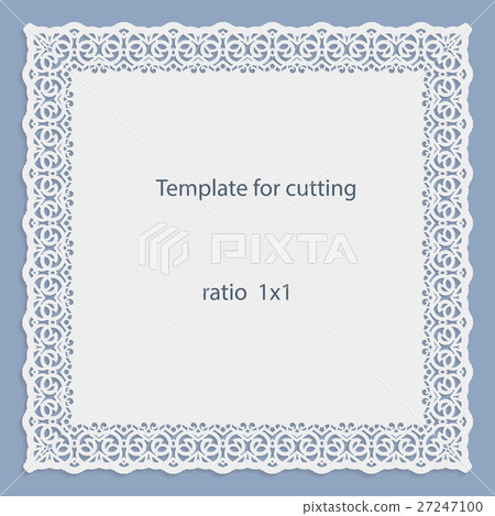 Greeting card with  border, paper doily  27247100