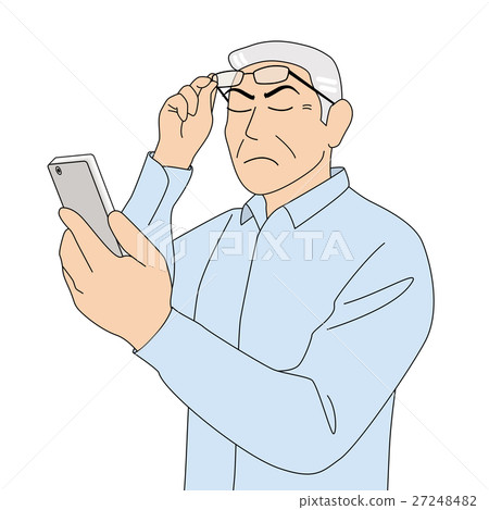 Watch smartphone _ gray hair _ older man 27248482