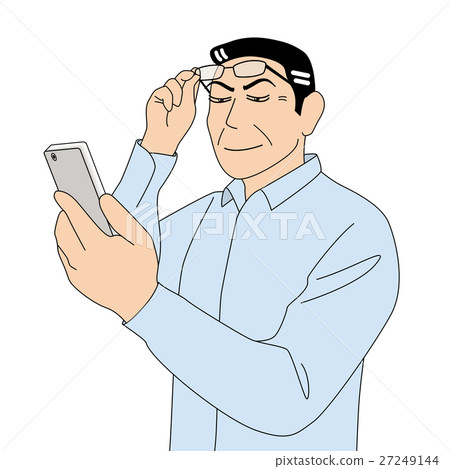  看智能手機_黑頭髮_老頭 27249144