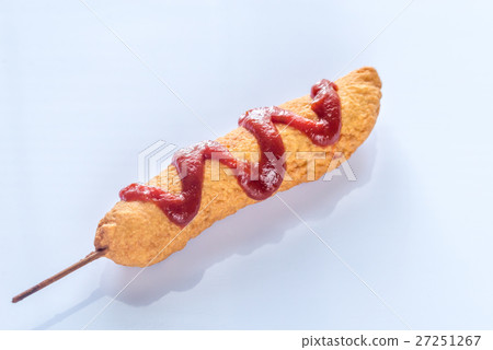 Corn dog on the white background 27251267