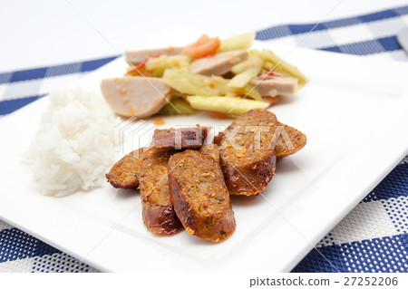Thai salad with cucumber and spicy sausage  27252206
