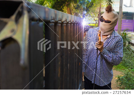 Man welding steel construction 27257634