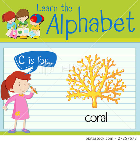 Flashcard letter C is for coral 27257678