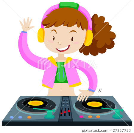DJ playing music with DJ machine 27257733