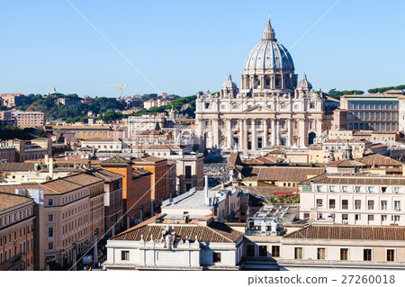 view of St Peter Basilica in Vatican and street 27260018