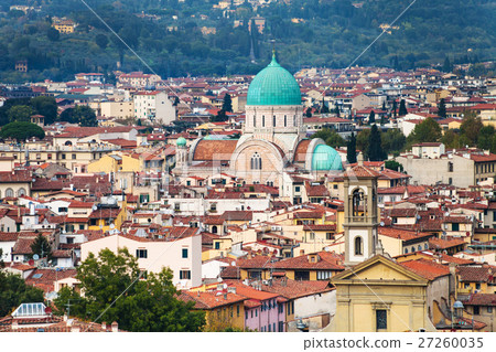skyline of Florence city with Great Synagogue 27260035