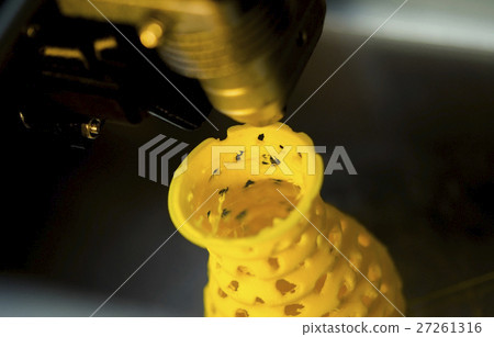 3D printer prints from the plastic figure 3D printer prints from the plastic figure 27261316