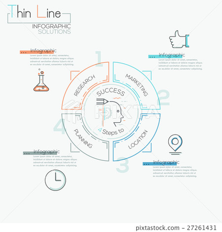 Thin line minimal arrow business cycle template. Thin line minimal arrow business cycle template. 27261431