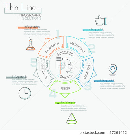 Thin line minimal arrow business cycle template. Thin line minimal arrow business cycle template. 27261432