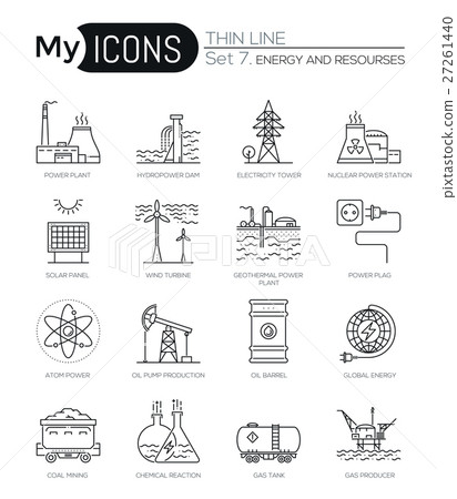 Modern thin line icons set of energy and resources Modern thin line icons set of energy and resources 27261440