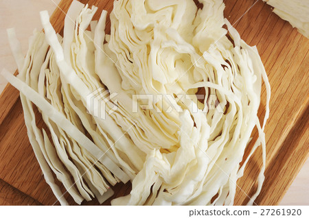 shredded cabbage on a wooden Board shredded cabbage on a wooden Board 27261920