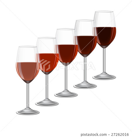 glasses of wine on metal stand isolated on white 27262016