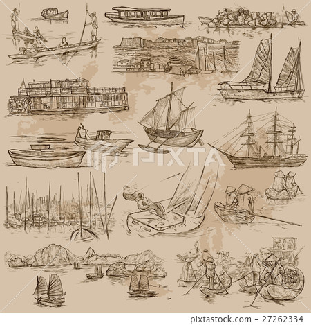 boats - an hand drawn vector pack boats - an hand drawn vector pack 27262334