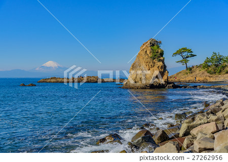 立石海岸和富士山 27262956