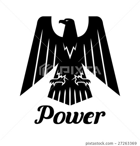 Eagle black heraldic gothic vector icon 27263369