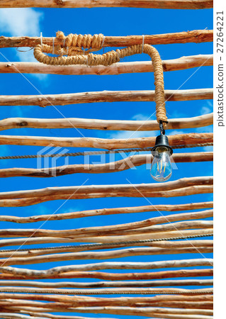 Decorative wood shed, vintage lamp decoration 27264221