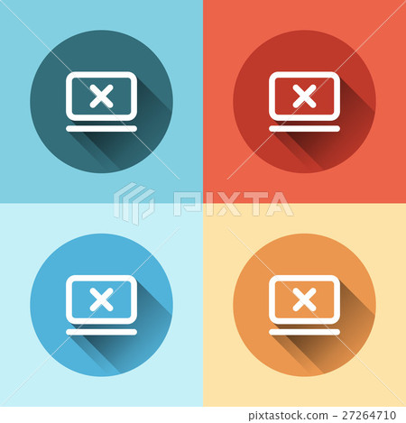 Flat Cancel icon inside monitor Flat Cancel icon inside monitor 27264710