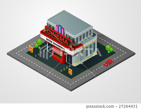 Vector isometric cinema building 27264931