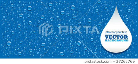 water drops on blue background with place for text 27265769