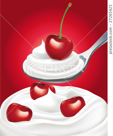 milk splash with cherry lying on milk tongue milk splash with cherry lying on milk tongue 27265925