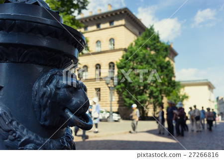 The head of a lion on the decorative elements  27266816