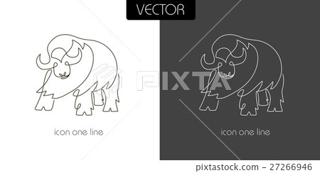 buffalo icon on white and black 27266946