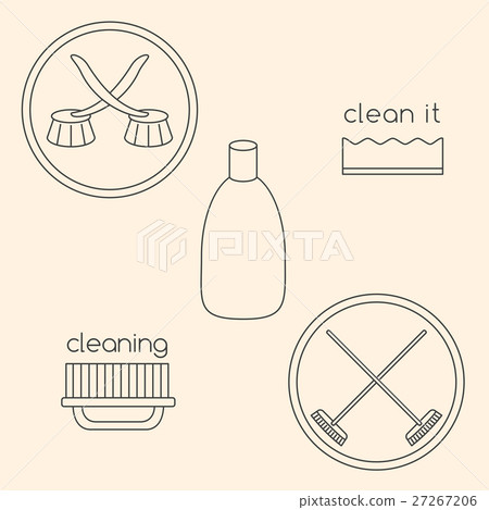 Logo set made of household cleaning objects 27267206