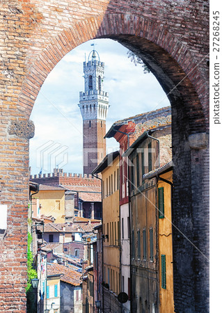 Tower in the city of Siena in Italy Tower in the city of Siena in Italy 27268245