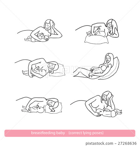 Breastfeeding - correct poses lying Breastfeeding - correct poses lying 27268636