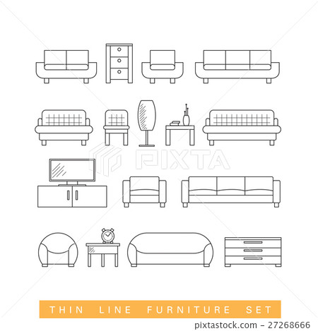 Thin line furniture icons set - Stock Illustration [27268666] - PIXTA