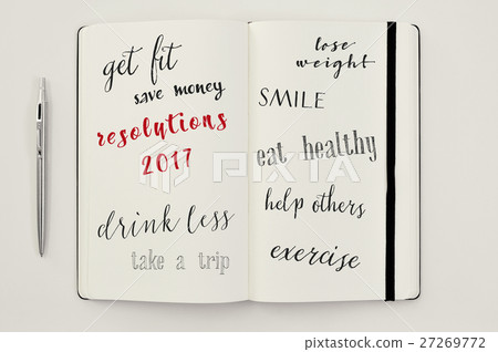 list of resolutions for 2017 in a notebook 27269772