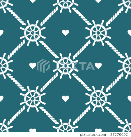 Ship Steering Wheels and Hearts Seamless Pattern Ship Steering Wheels and Hearts Seamless Pattern 27270002