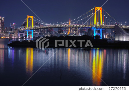Rainbow Bridge lit up in rainbow colors Rainbow Bridge lit up in rainbow colors 27270653
