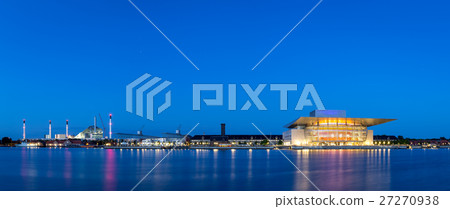 Copenhagen harbor panorama by night Copenhagen harbor panorama by night 27270938