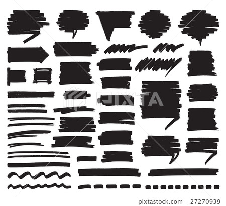 Marker Lines Strokes and Speech Bubbles 27270939