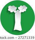 Baobab icon in paper style 27271339
