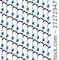 Blue pattern with tulips on a white background. 27272947