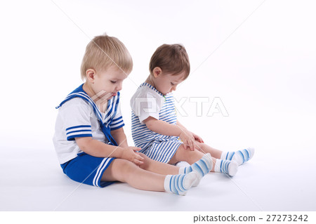 two boys isolated on white 27273242
