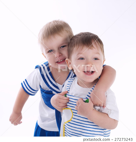two boys isolated on white 27273243