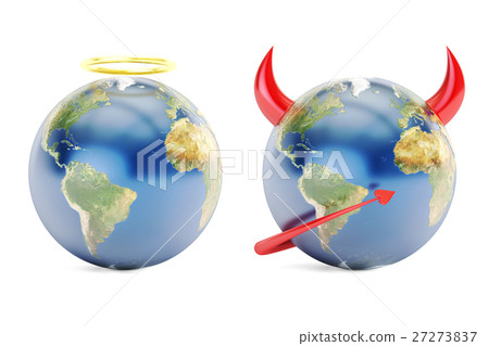 Earth angel and demon, 3D rendering Earth angel and demon, 3D rendering 27273837