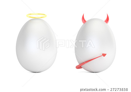 eggs angel and demon, 3D rendering eggs angel and demon, 3D rendering 27273838