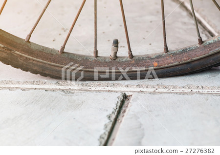 Bicycle tire leak. 27276382