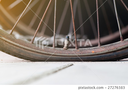 Bicycle tire leak. 27276383