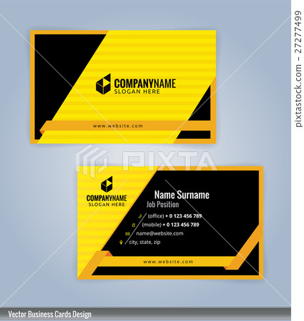 Yellow and Black modern business card template 27277499