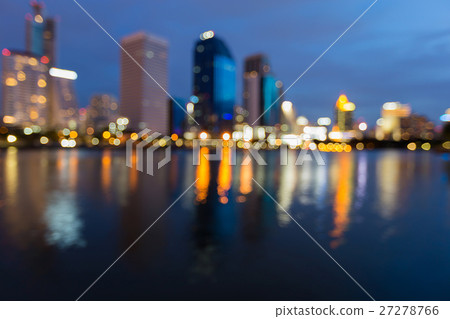 Blurred city lights with water reflection Blurred city lights with water reflection 27278766