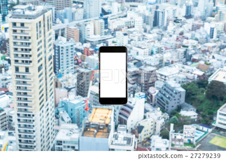 智能手機手機智能手機都市風景東京房地產圖像 智能手機手機智能手機都市風景東京房地產圖像 27279239