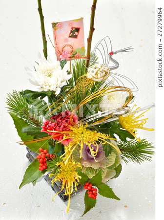 New Year ornament, image of arrangement of flowers for New Year. 27279964