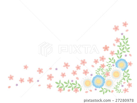 Background material - Sakura and flower pattern 4 Background material - Sakura and flower pattern 4 27280978